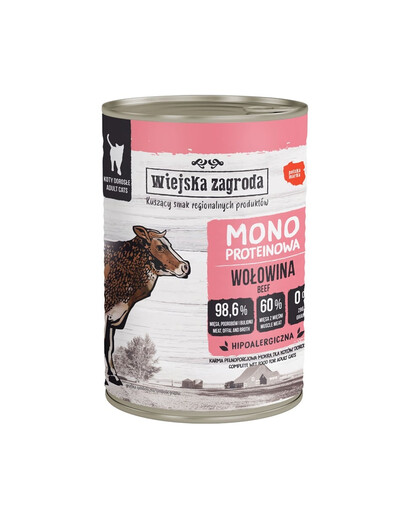 Monobiałkowa Wołowina mokra karma dla kotów 400 g