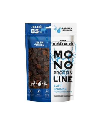 Monoproteinowe miękkie przysmaki dla psów Jeleń 115 g
