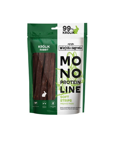 Monoproteinowe miękkie paski dla psów Królik 100 g