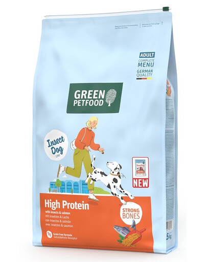 GREEN PETFOOD InsectDog avec Saumon Haute Protéine avec des protéines d'insectes et du saumon pour les chiens actifs 7,5kg