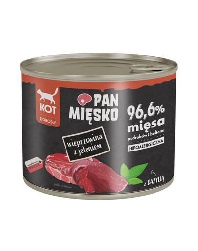 PAN MIĘSKO Porc & cerf nourriture humide pour chats 200 g