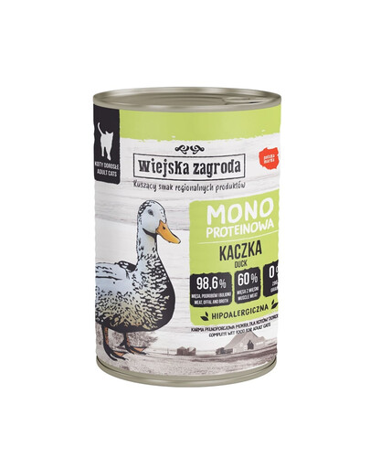 Monobiałkowa Kaczka mokra karma dla kotów 400 g