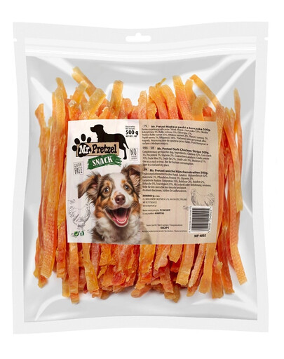 MR. PRETZEL Bandes de poulet tendres 500 g friandise pour chien