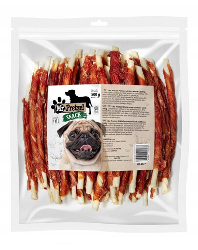MR. PRETZEL Bâtonnet enrobé de viande de canard 500 g friandise pour chien