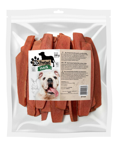 MR. PRETZEL Larges lamelles de lapin 500 g friandise pour chien