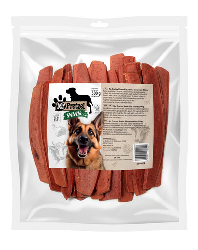 MR. PRETZEL Larges lamelles de bœuf 500 g friandise pour chien