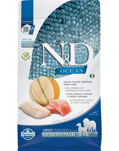 N&D Ocean Dog Adult Medium & Maxi salmon, cod, pumpkin & cantaloupe melon 100 g