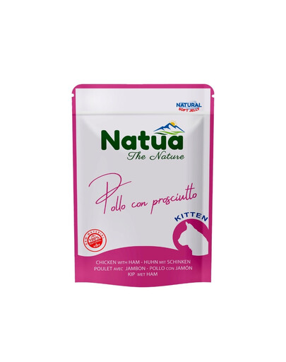 NATUA Poulet naturel avec jambon en gelée pour chatons 70 g