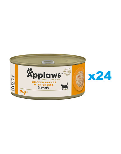APPLAWS Cat Adult Chicken Breast with Cheese in Broth pierś z kurczaka z serem w bulionie 24x156 g