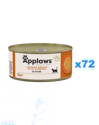 APPLAWS Cat Adult Chicken Breast with Pumpkin in Broth pierś z kurczaka i dynia w bulionie 72x156 g