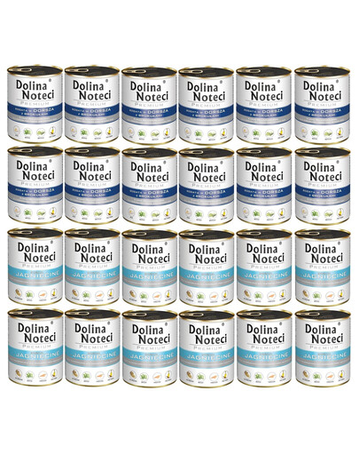 DOLINA NOTECI Mix smaków Premium Bogata w jagnięcinę i dorsza z brokułami 24x800g