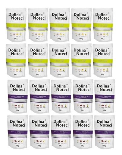 DOLINA NOTECI Premium Mix smaków Bogata w kaczkę z królika z żurawiną z ziemniakami 20x500 g