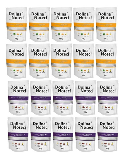 DOLINA NOTECI Premium Mix smaków Bogata w królika z żurawiną i kaczkę z dynią 20x500 g