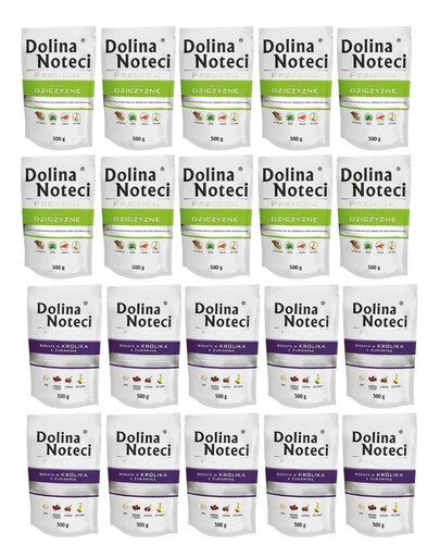 DOLINA NOTECI Premium Mix smaków Bogata w królika z żurawiną i dziczyznę 20x500 g