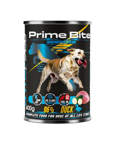 Prime Bite Kaczka z cukinią 400g mokra karma dla psów w każdym wieku