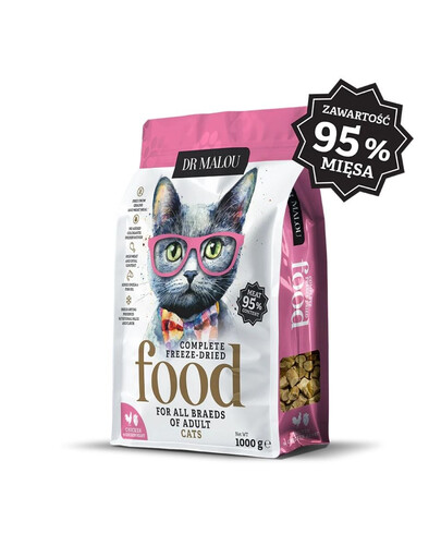 Liofilizowana karma Kurczak z kurzymi sercami 1 kg sucha karma dla kotów