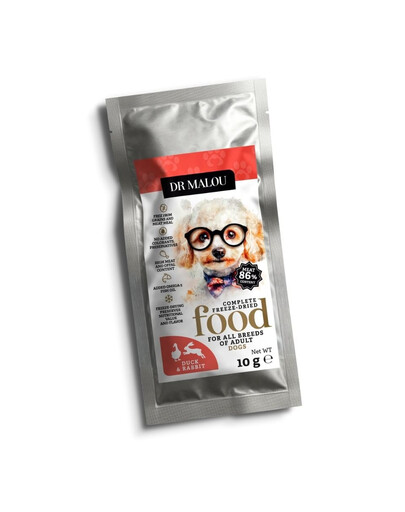 Liofilizowana karma Kaczka z królikiem 10 g sucha karma dla psów