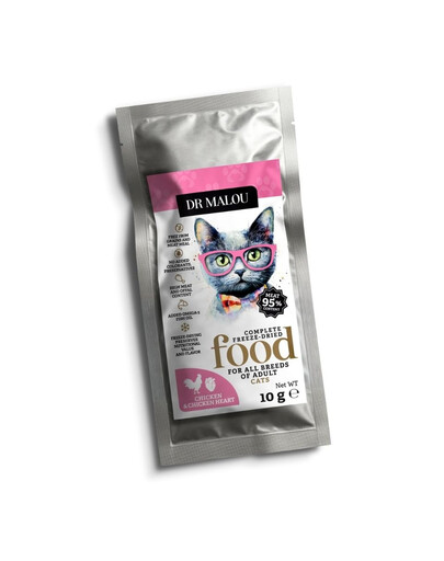 Liofilizowana karma Kurczak z kurzymi sercami 10 g sucha karma dla kotów