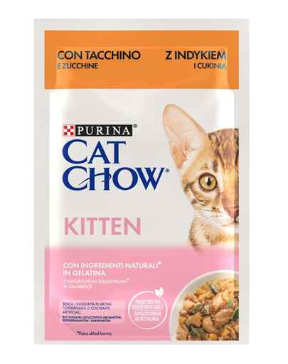 Cat Chow Kitten Indyk z cukinią w galaretce 85g mokra karma dla kociąt