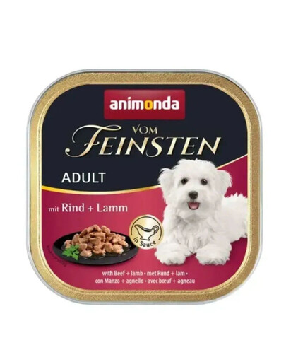 ANIMONDA Vom Feinsten in Sauce Adult z wołowiną i jagnięciną 150g mokra karma w sosie dla psów
