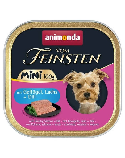 ANIMONDA Vom Feinsten Mini z drobiem, łososiem i koperkiem 100g mokra karma dla psów małych ras