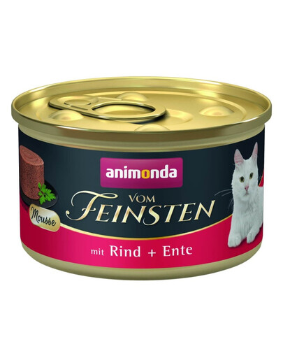 ANIMONDA Vom Feinsten Mousse au bœuf et au canard, mousse pour chats 85g