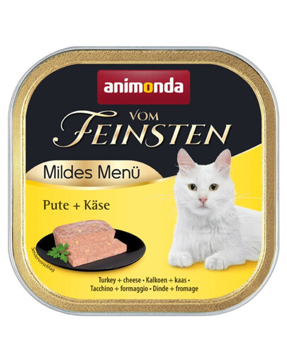 ANIMONDA Vom Feinsten Mild Menu Dinde & fromage pâtée pour chat 100 g