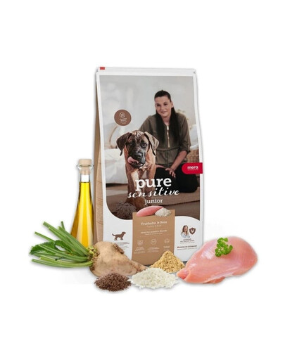 MERA Pure Sensitive Junior Dinde & riz, croquettes pour chiot sensible 12,5 kg