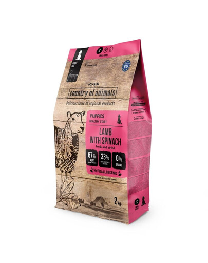 Puppies Lamb with Spinach S 2 kg jagnięcina ze szpinakiem, sucha karma dla szczeniąt