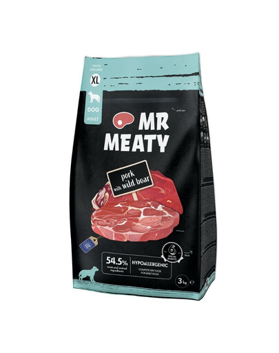 MR MEATY Dog Pork with Wild Boar XL porc avec sanglier, nourriture sèche pour chiens 3kg