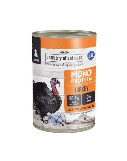 Puppies Monoprotein Turkey 400g indyk, mokra karma dla szczeniąt