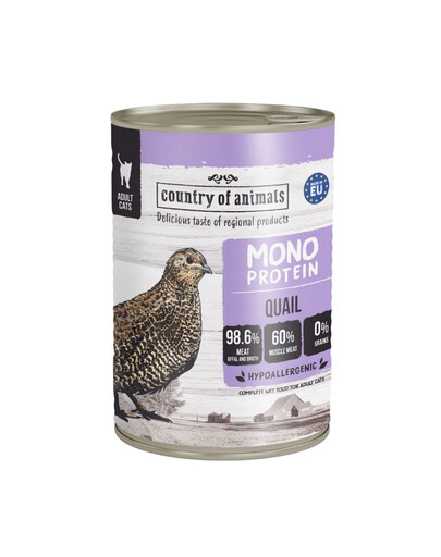 Cat Monoprotein Quail 400g przepiórka, mokra karma dla kotów