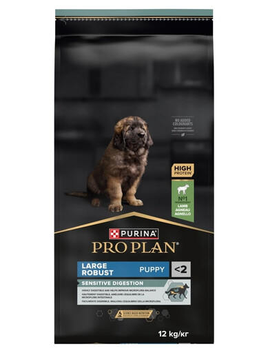 PRO PLAN Large Robust Puppy Sensitive Digestion Bogata w Jagnięcinę 12 kg sucha karma dla szczeniąt