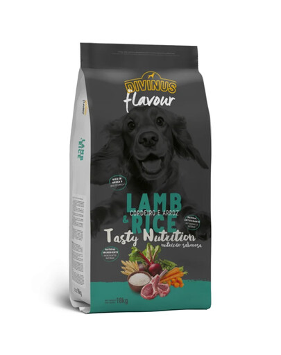 DIVINUS Flavour Dog à l'agneau et au riz, croquettes pour chien, 18 kg