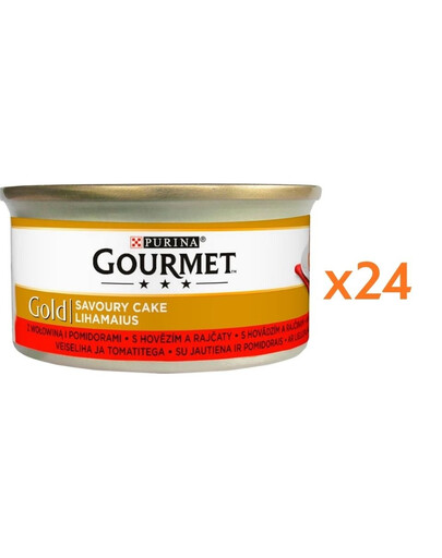 GOURMET Gold Savoury Cake au bœuf et aux tomates 24x85 g