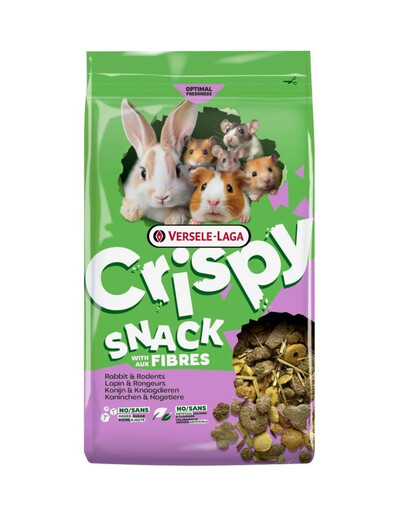 VERSELE-LAGA Crispy Snack with Fibres : friandises riches en fibres pour lapins et rongeurs, 12,5 kg