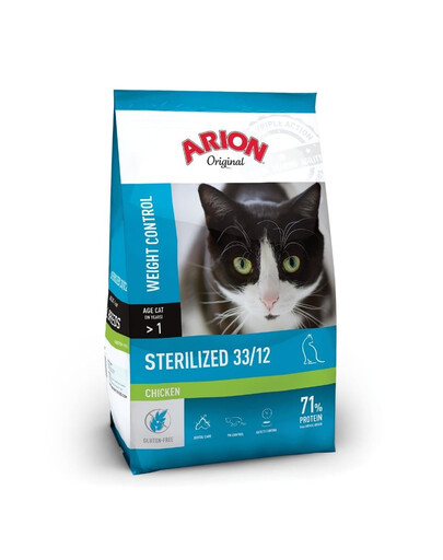 ARION Original Sterilized 33/12 Chicken 300 g, kurczak, karma sucha dla kotów po sterylizacji