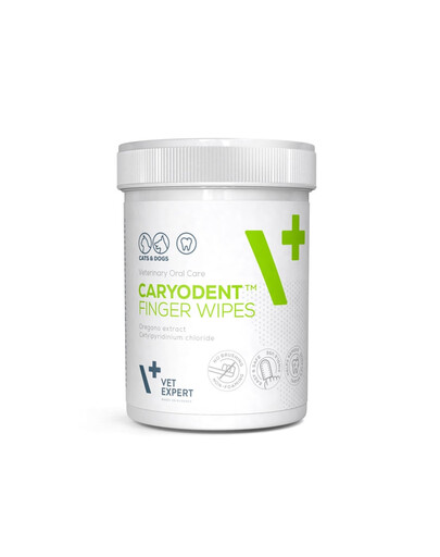 VET EXPERT Caryodent Finger Wipes lingettes dentaires pour chien et chat 50 pcs