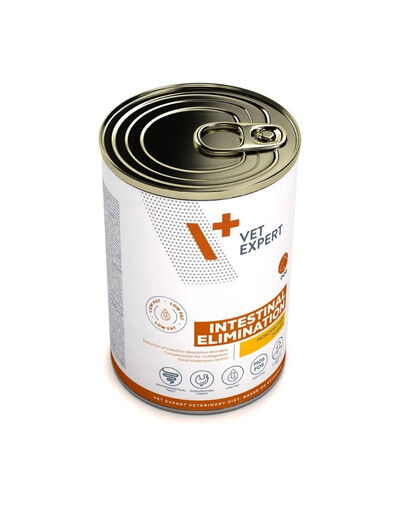 VET EXPERT Veterinary Diet Dog Intestinal Elimination Low Fat 400g indyk, lekkostrawna mokra karma dla psów z zaburzeniami trawiennymi