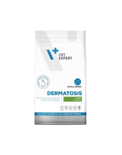 VET EXPERT Veterinary Diet Dermatosis Rabbit and Potato Small Breed 8 kg dla małych psów z zaburzeniami dermatologicznymi