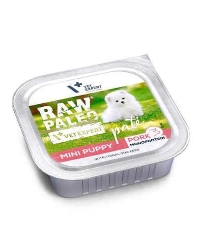RAW PALEO Pate Pork Mini Puppy 150g pasztet z wieprzowiny dla szczeniąt ras małych