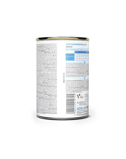 RAW PALEO Monoprotein Light Cod Adult 400g dorsz, karma morka dla psów