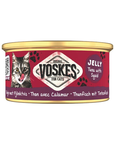 VOSKES Jelly Tuna with Squid 85 g tuńczyk z kalmarem w galaretce, karma uzupełniająca dla kota