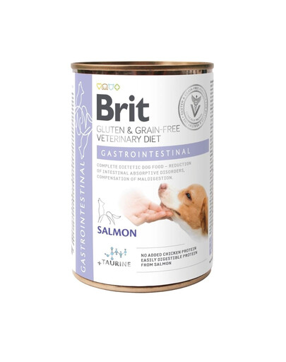 Brit Veterinary Diet Dog Salmon Gastrointestinal, Saumon - Soutien complet pour la digestion sensible 400 g