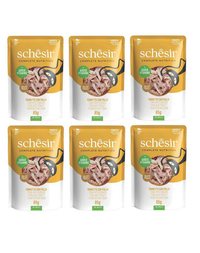 SCHESIR Thon et filets de poulet en gelée 6x85 g