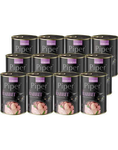 PIPER Animals Sterilised Rabbit 400 g z królikiem, mokra karma dla kotów sterylizowanych