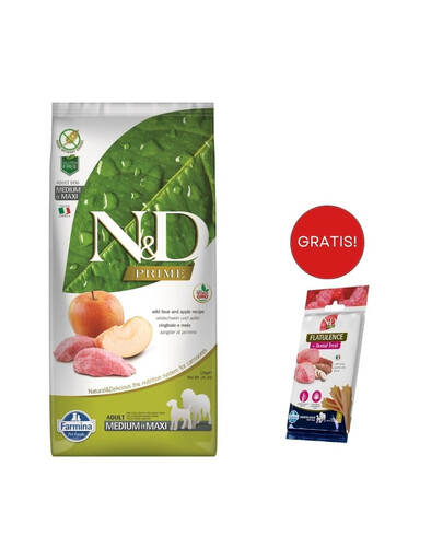 FARMINA N&D Boar & Apple Adult Medium & Maxi 2,5 kg karma dla psów ras średnich i dużych