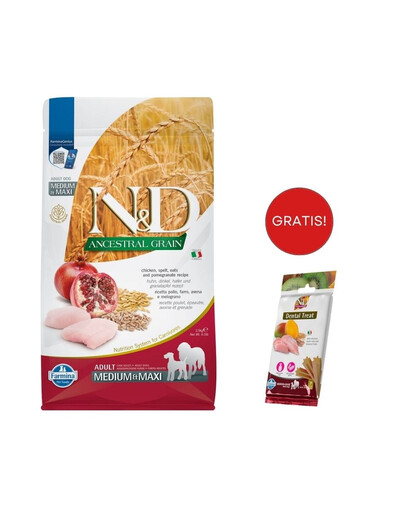FARMINA N&D Ancestral Grain dog Adult Medium & Maxi Chicken & pomegranate 2,5 kg