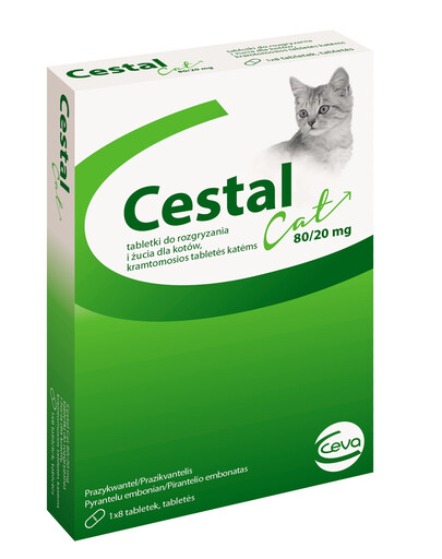 Cat Tabletki do rozgryzania i żucia na odrobaczanie dla kotów 8 tab.