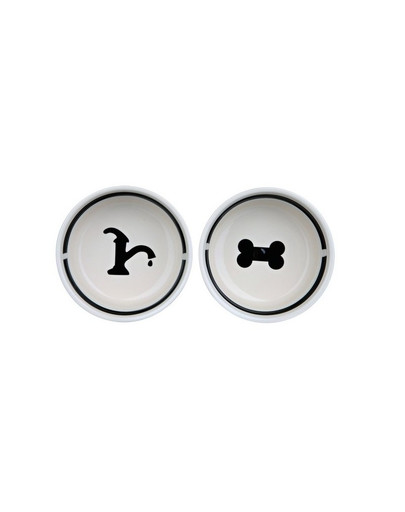 TRIXIE Set Gamelles en céramique/métal 2 x 0.25 l / 13 cm